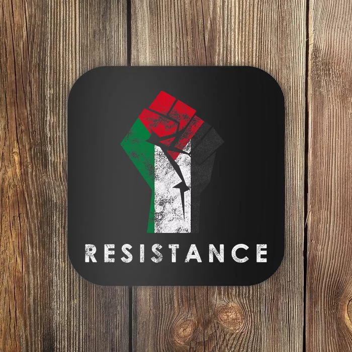 Raised Fist Palestine Flag Save Gaza Coaster