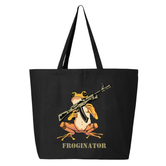 Random Funny Quirky Frog Rifle Froginator 25L Jumbo Tote