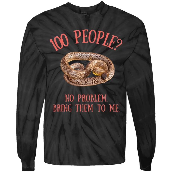 Retro Funny Quote Inland Taipan Snake Tie-Dye Long Sleeve Shirt