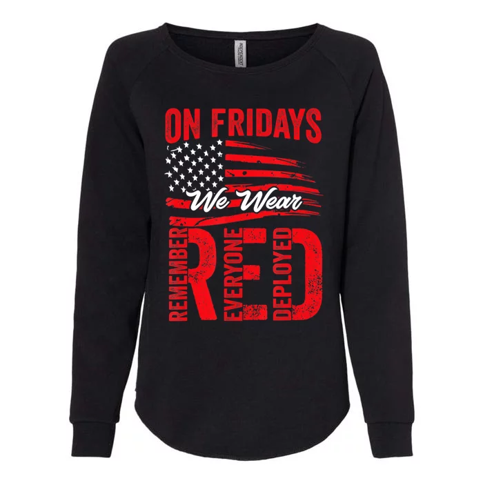 RED Friday Remember Everyone Deployed US Flag Army Vintage Womens California Wash Sweatshirt