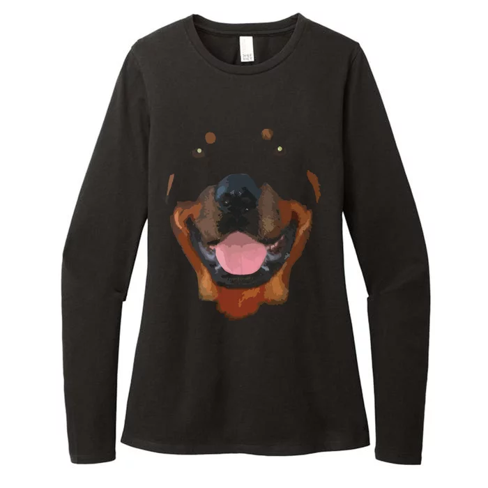 Rottweiler Face Womens CVC Long Sleeve Shirt