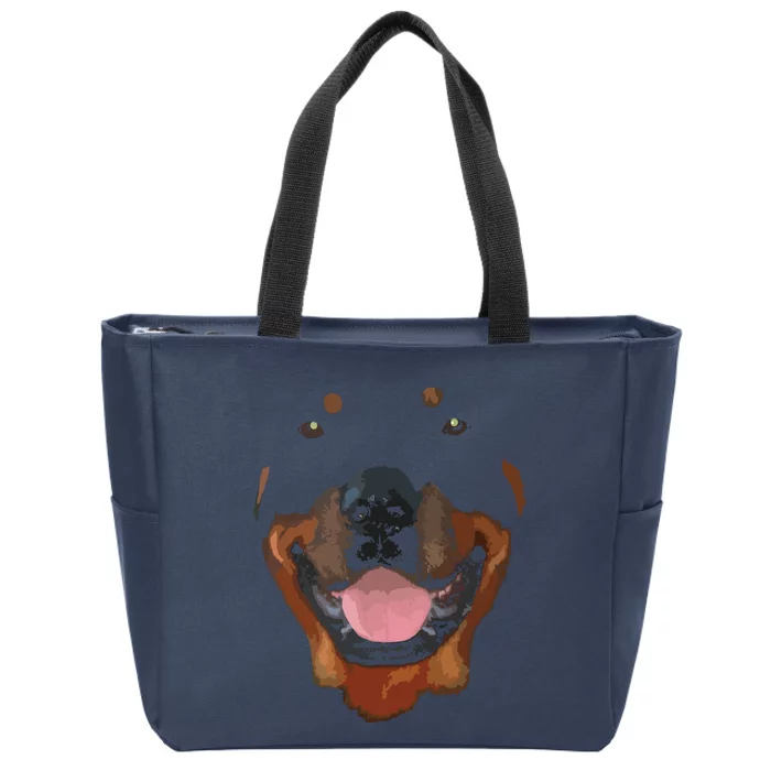 Rottweiler Face Zip Tote Bag