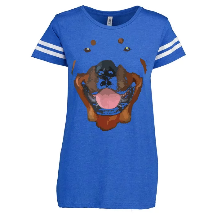 Rottweiler Face Enza Ladies Jersey Football T-Shirt