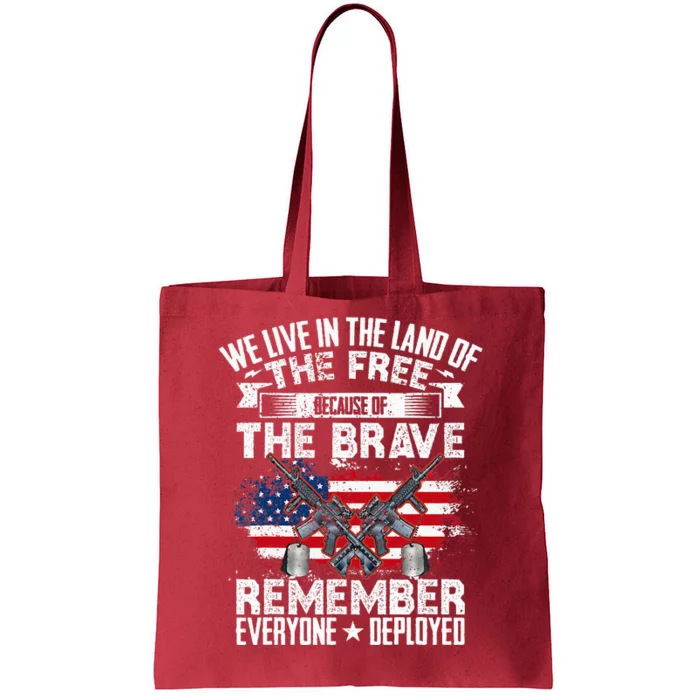 Red Friday Remember Everyone Deployed USA Flag Military Tote Bag