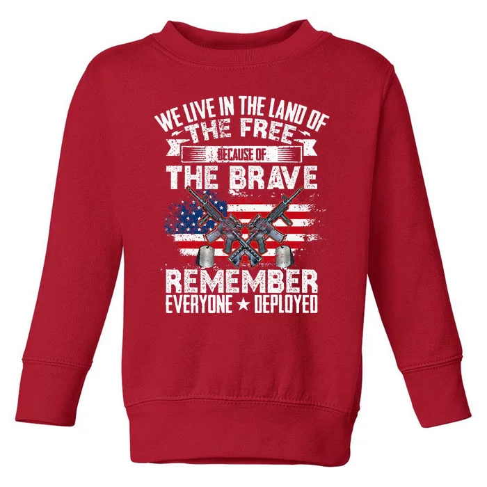 Red Friday Remember Everyone Deployed USA Flag Military Toddler Sweatshirt