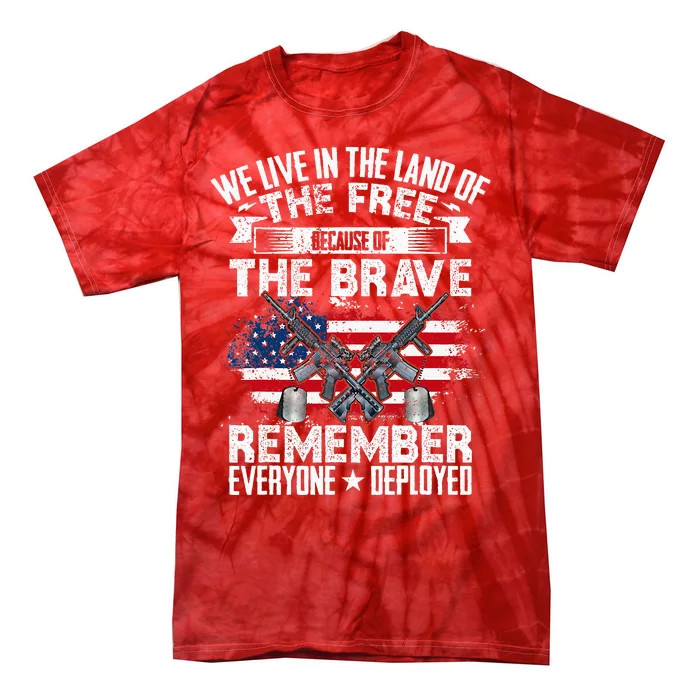 Red Friday Remember Everyone Deployed USA Flag Military Tie-Dye T-Shirt