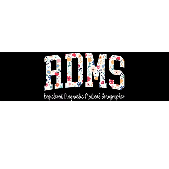 Retro Flower Rdms Registered Diagnostic Medical Sonographer Bumper Sticker