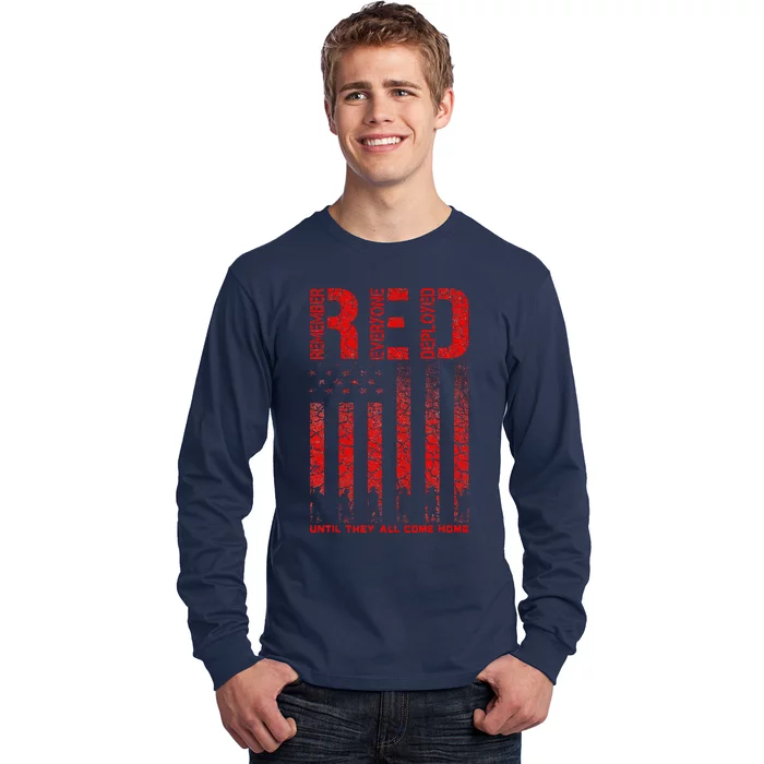 Red Friday Remember Everyone Deployed Every Friday Veterans Long Sleeve Shirt