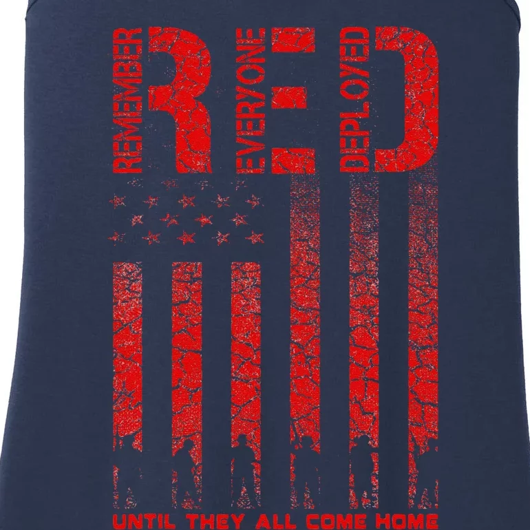 Red Friday Remember Everyone Deployed Every Friday Veterans Ladies Essential Tank