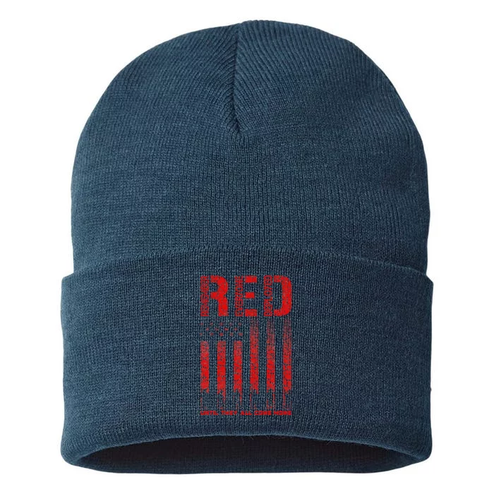 Red Friday Remember Everyone Deployed Every Friday Veterans Sustainable Knit Beanie