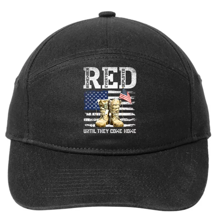 RED Friday Remember Everyone Deployed Every Friday Veterans 7-Panel Snapback Hat