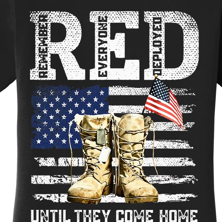 Red Friday Remember Everyone Deployed Every Friday Veterans Women's T-Shirt