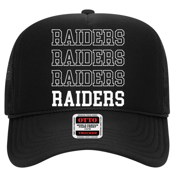 Raiders Fan High Crown Mesh Trucker Hat