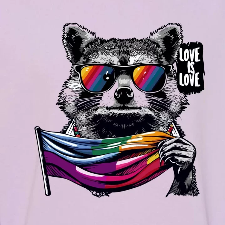 Retro Funny Raccoon Love Sunglasses Graphic Summer Gift Meaningful Gift Garment-Dyed Sweatshirt