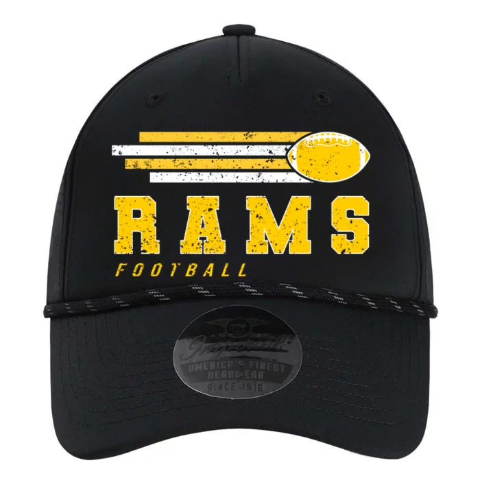 Rams Football Retro Vintage Stripes Gift Performance The Dyno Cap