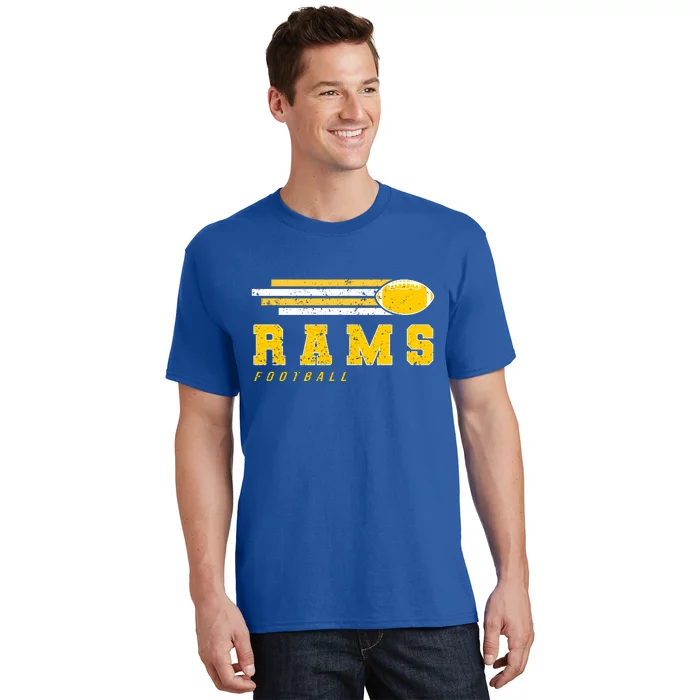 Rams Football Retro Vintage Stripes Gift T-Shirt