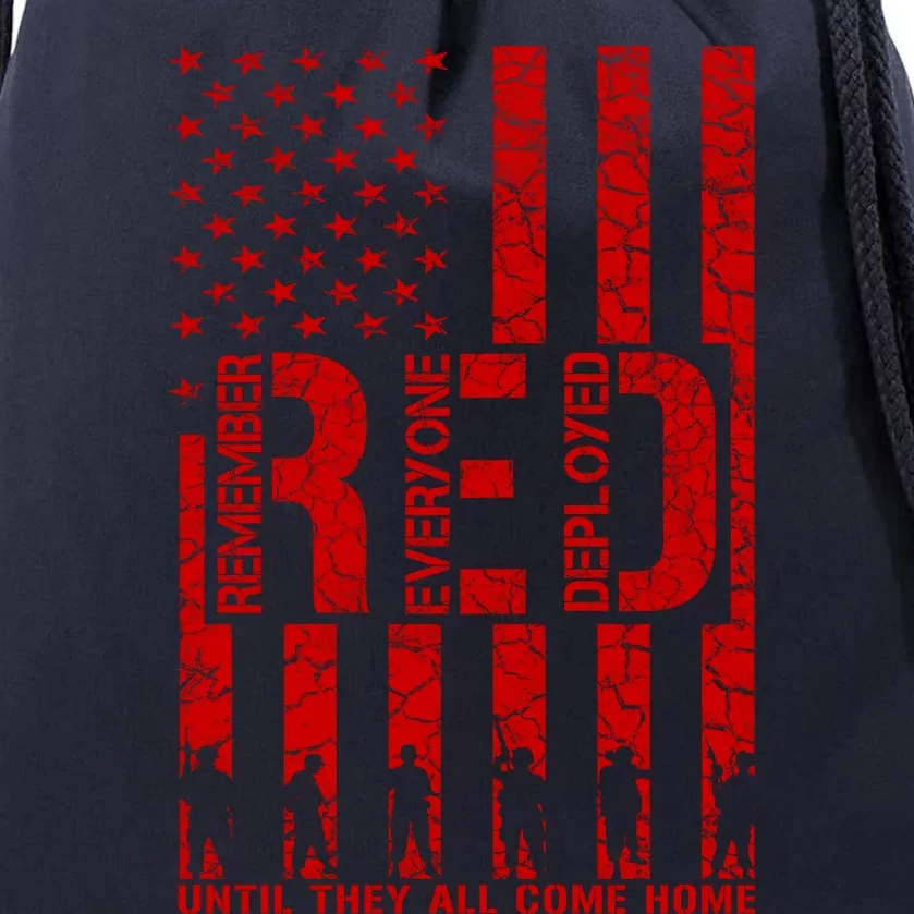 Red Friday Remember Everyone Deployed Hoodie Drawstring Bag