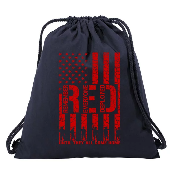 Red Friday Remember Everyone Deployed Hoodie Drawstring Bag