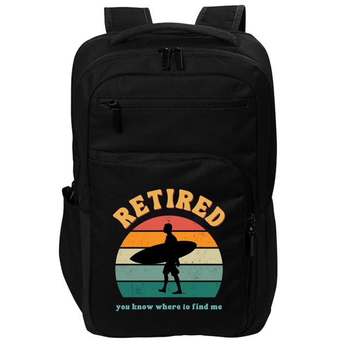 Retired Funny Retirement Beach Gift Impact Tech Backpack