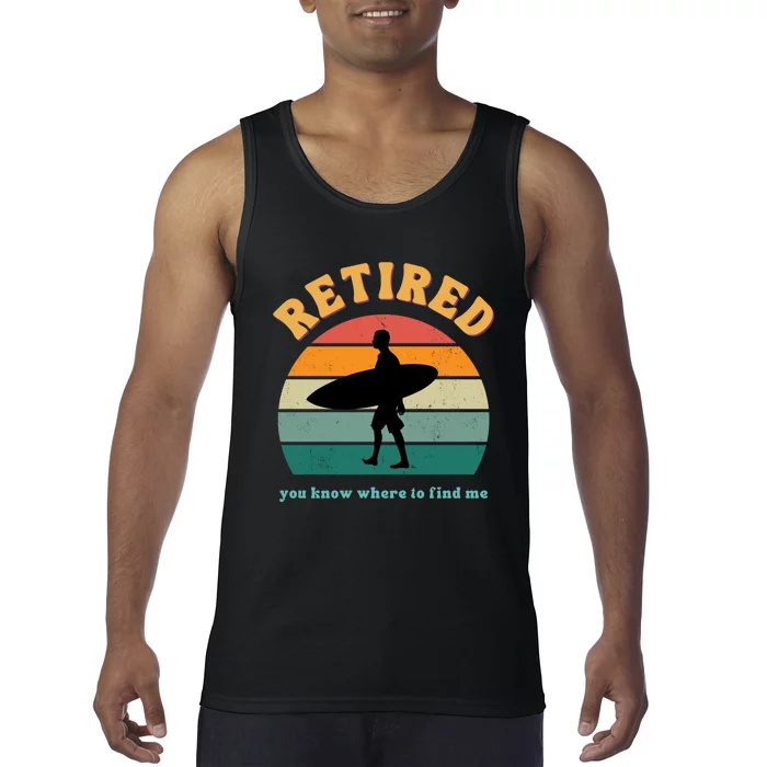 Retired Funny Retirement Beach Gift Tank Top