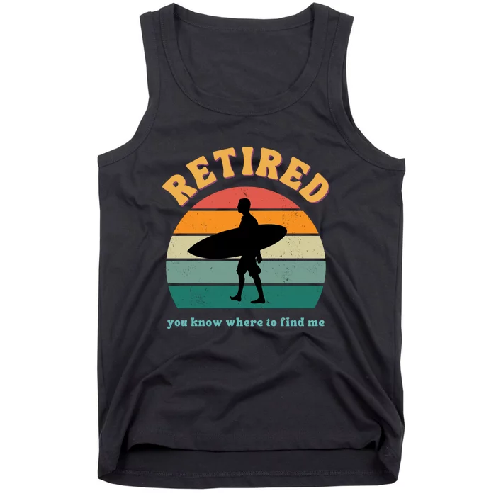 Retired Funny Retirement Beach Gift Tank Top