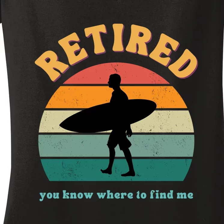 Retired Funny Retirement Beach Gift Women's V-Neck T-Shirt