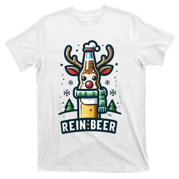 Reinbeers Funny Reindeer Beer Funny Christmas Drinking T-Shirt