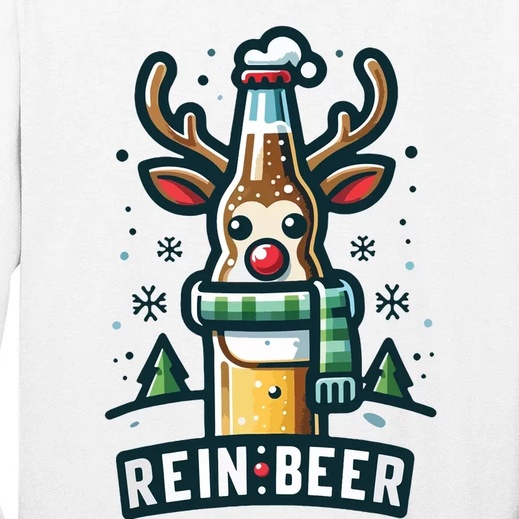 Reinbeers Funny Reindeer Beer Funny Christmas Drinking Tall Long Sleeve T-Shirt