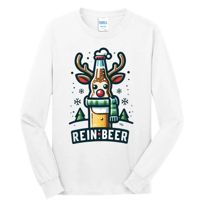 Reinbeers Funny Reindeer Beer Funny Christmas Drinking Tall Long Sleeve T-Shirt