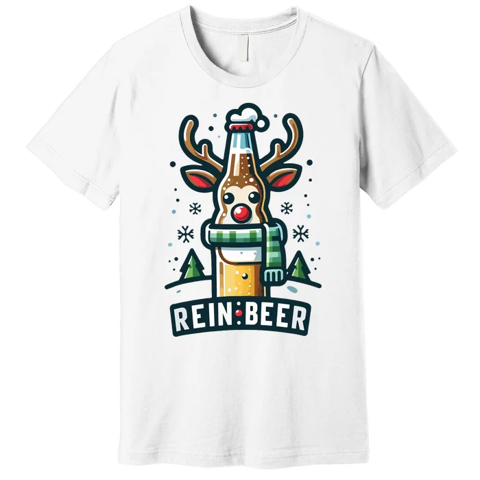 Reinbeers Funny Reindeer Beer Funny Christmas Drinking Premium T-Shirt