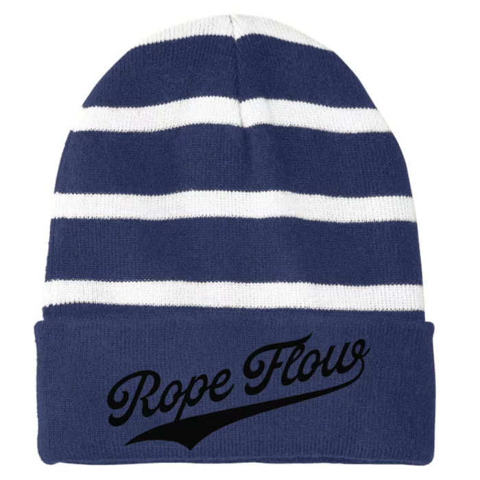 Rope Flow Striped Beanie with Solid Band