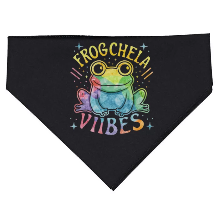 Rainbow Frog Real USA-Made Doggie Bandana