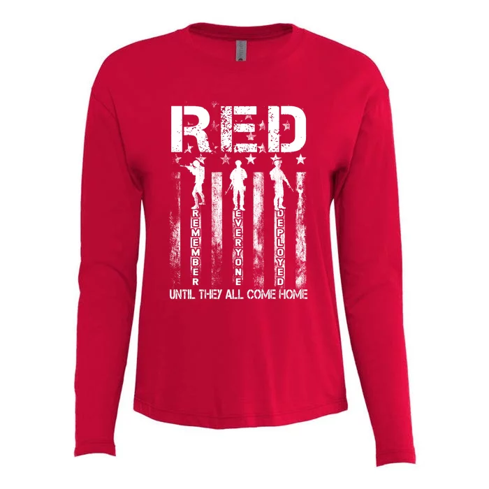 Red Friday Remember Everyone Deployed Womens Cotton Relaxed Long Sleeve T-Shirt