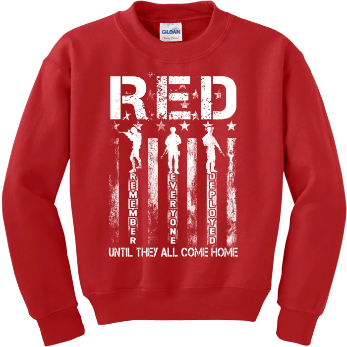 Red Friday Remember Everyone Deployed Kids Sweatshirt