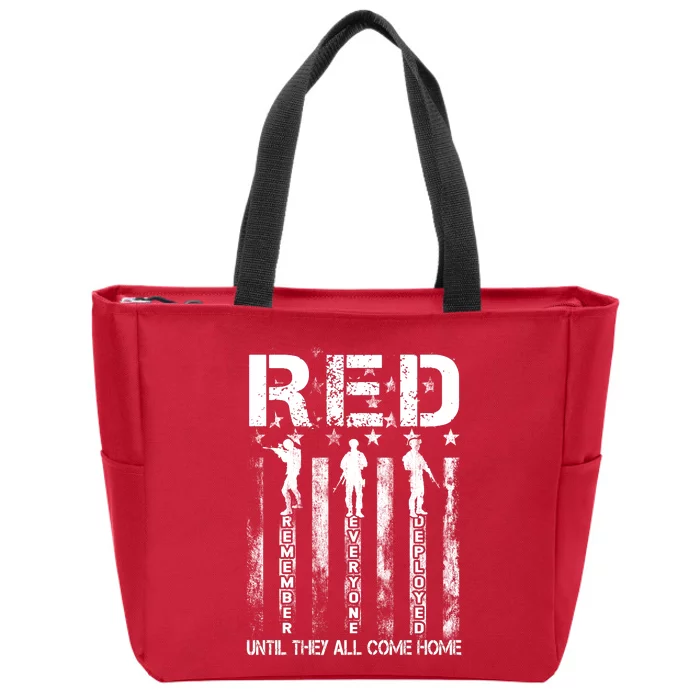 Red Friday Remember Everyone Deployed Zip Tote Bag