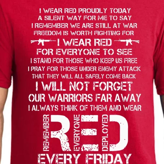 Red Friday Remember The Deployed Military Troops Poem Pajama Set