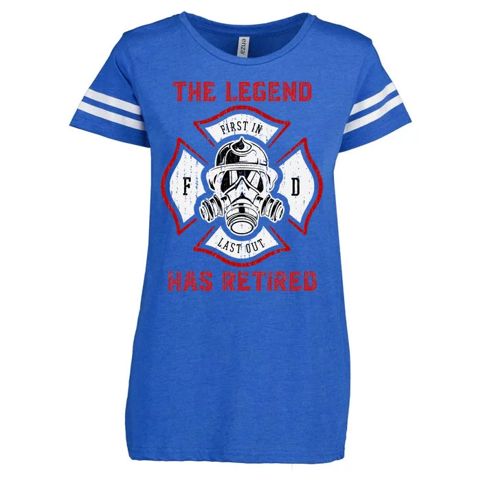 Retired Fireman Retirement Proud Firefighter Enza Ladies Jersey Football T-Shirt