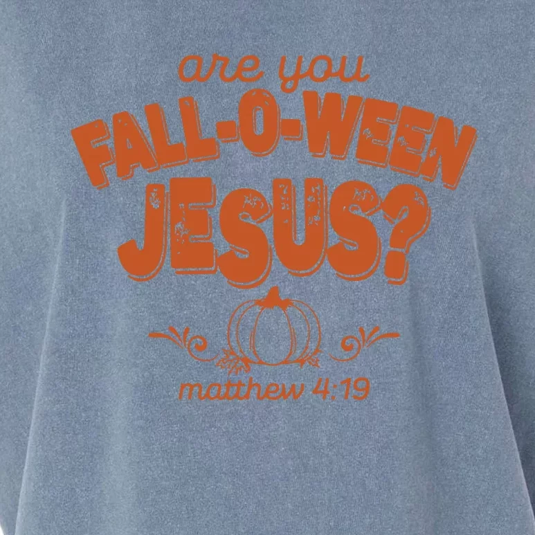 Retro Fall Religious Are You Falloween Jesus Christian Garment-Dyed Women's Muscle Tee