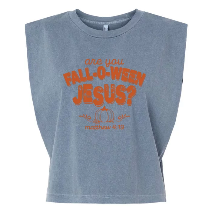 Retro Fall Religious Are You Falloween Jesus Christian Garment-Dyed Women's Muscle Tee