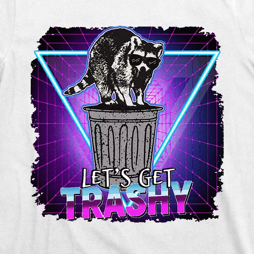 Raccoon Funny Retro Lets Get Trashy 70s 80s Style Geschenk T-Shirt