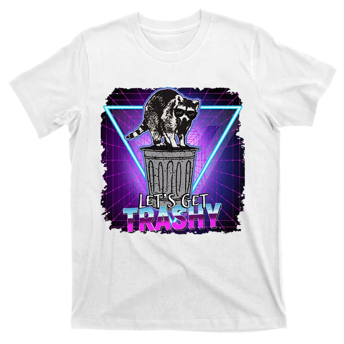 Raccoon Funny Retro Lets Get Trashy 70s 80s Style Geschenk T-Shirt