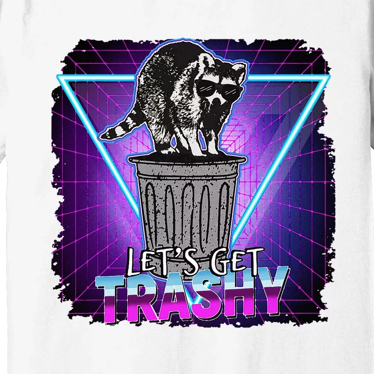 Raccoon Funny Retro Lets Get Trashy 70s 80s Style Geschenk Premium T-Shirt