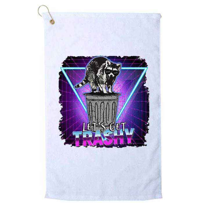 Raccoon Funny Retro Lets Get Trashy 70s 80s Style Geschenk Platinum Collection Golf Towel