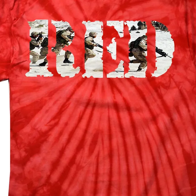 RED Friday Remember Everyone Deployed U.S. Soldiers Tie-Dye T-Shirt