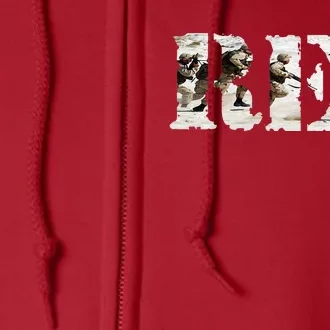 RED Friday Remember Everyone Deployed U.S. Soldiers Full Zip Hoodie