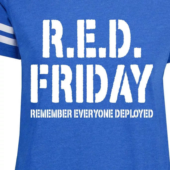 RED Friday Remember Everyone Deployed Enza Ladies Jersey Football T-Shirt