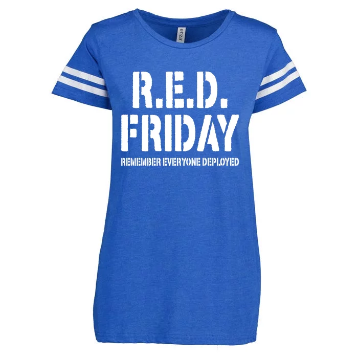 RED Friday Remember Everyone Deployed Enza Ladies Jersey Football T-Shirt