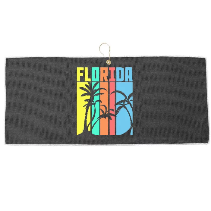 Retro Florida Large Microfiber Waffle Golf Towel