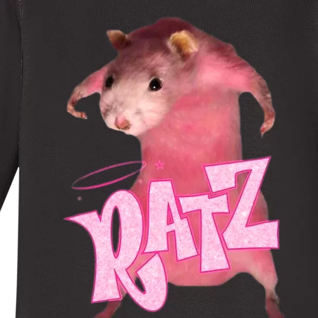 Ratz Funny Rat Funny Mouse Ratz Pink Ratz Mouse Meme Baby Long Sleeve Bodysuit