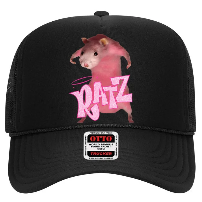 Ratz Funny Rat Meme Internet High Crown Mesh Trucker Hat